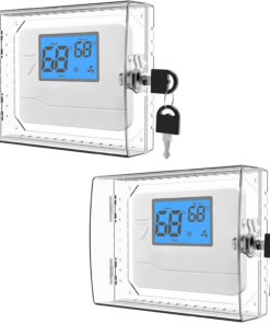 2 PCS Universal Clear Thermostat Lock Box with Key, Compatible with Most Thermostats, AC Thermostat Cover with Lock Fits Thermostats 5" H X 7" W or Smaller Thermostat on Wall