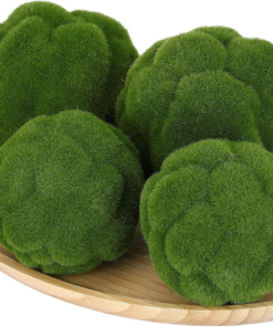 4Pcs Fake Green Moss Balls, Decorative Green Moss, Simulated Topiary Ball, Floral Arrangements for Garden Wedding Party Decoration