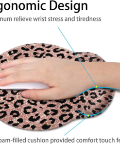 Ergonomic Mouse Pad with Wrist Support, Rose Leopard - Image 6