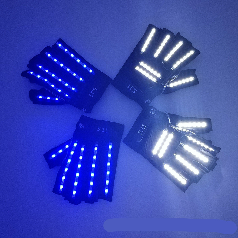 led half-finger lighting gloves