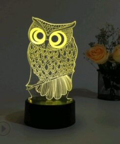 Led night light owl 3D table lamp can touch colorful