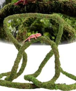 Moss Vine for Reptiles, Bendable Climbing Vines Reptile Tank Accessories, Natural Moss Rope for Leopard Gecko, Lizard, Snake, Chameleon, Frog Terrarium Decor (Jungle Green, 6.5 FT)