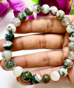 108 Pcs Moss Agate Beads for Jewelry Making 8 MM Tree Agate Gemstones Loose Stone Beads - Image 4