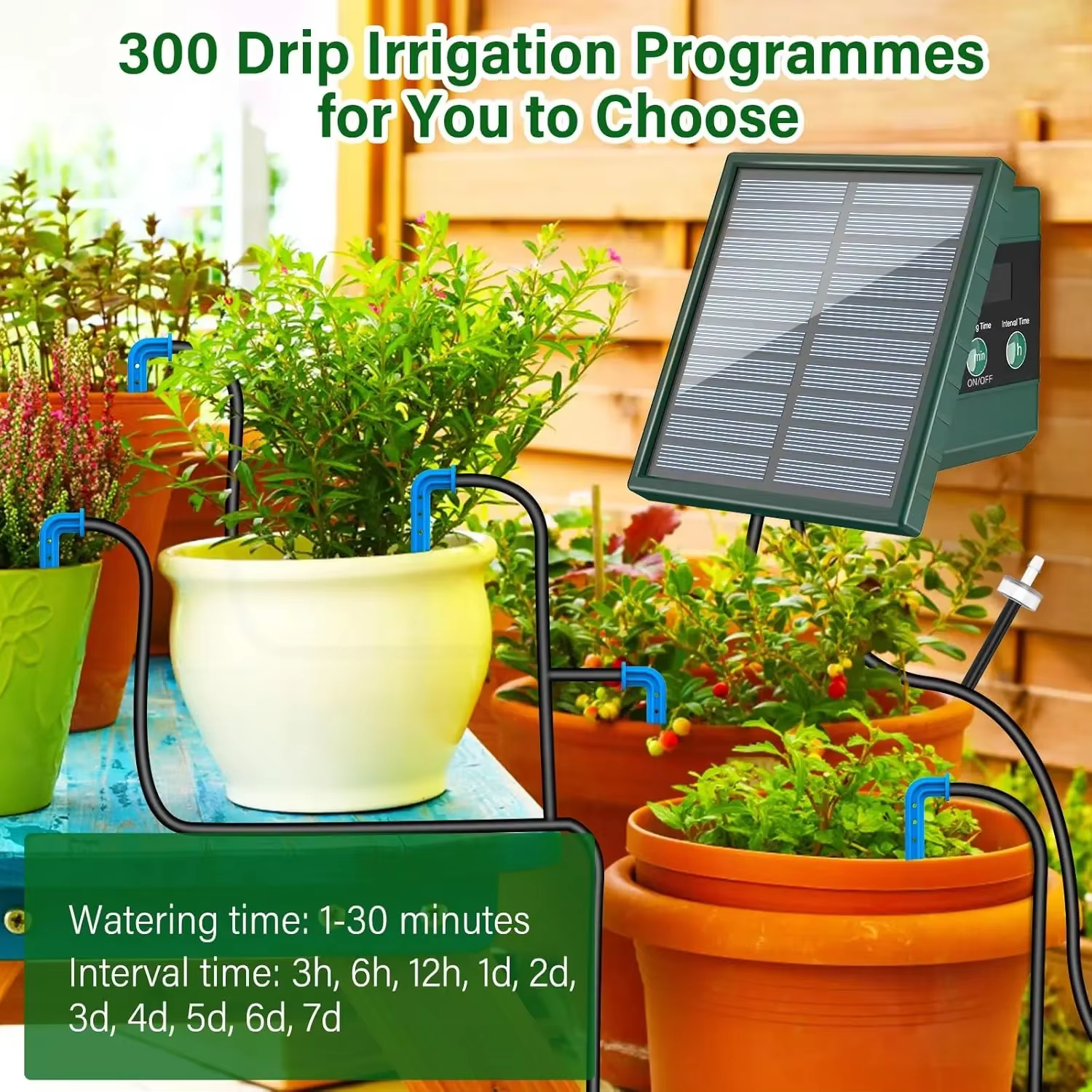 Solar Irrigation System for Garden Balcony Automatic Drip Irrigation System DIY Garden Watering System Drip Hose Irrigation - Image 4
