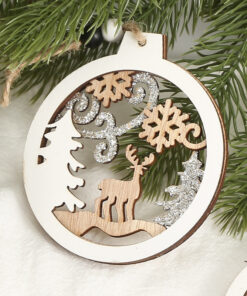 Creative Christmas Decorative Wood Products Small Pendant - Image 5