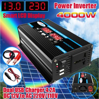 Car Power Inverter USB Voltage LED Display