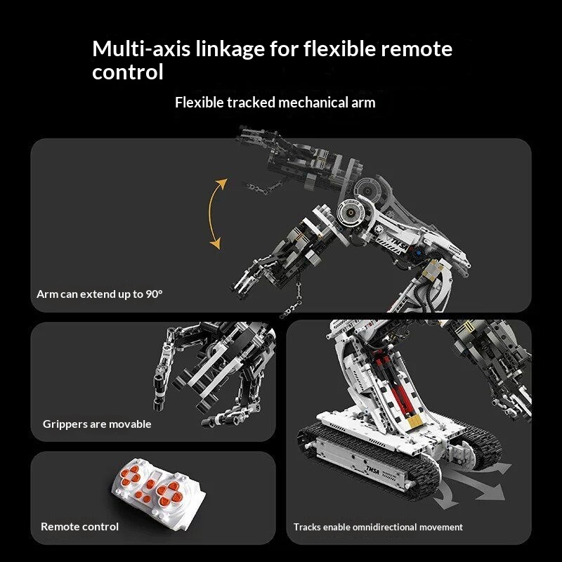 Remote Control Electric Programming Robotic Arm Building Blocks Kit - Educational STEM Toy for Kids Boys Girls Birthday Gift - Image 2