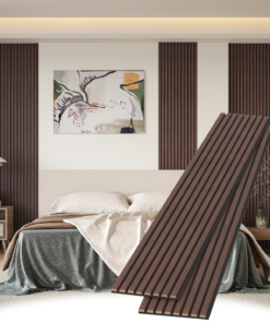 2 Pack Acoustic Wood Wall Panels, 94.5" X 12" Wood Slat Panels,Walnut
