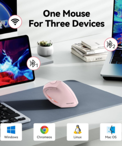Alternative view of Ergonomic Mouse, 4800 DPI Wireless Bluetooth Vertical, 3-Device