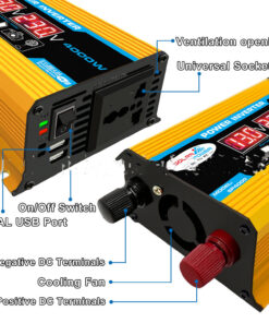 Inverter 12V300W Dual USB Voltage Display