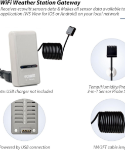 Alternative view of Intelligent Watering Timer Kit, Includes GW1200 Iot Gateway and WFC01 Smart Hose Timers, NPT Thread, for Garden Patio Lawn Irrigation, 915 Mhz