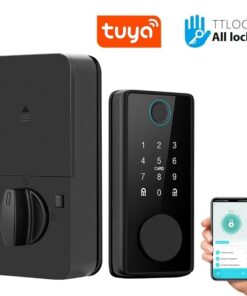 Alternative view of Graffiti Smart Door Lock Wooden Door Fingerprint Lock Auxiliary Closing