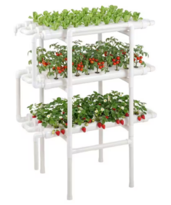 Alternative view of 3-Tier Hydroponics Growing System 108 Sites Patio Irrigation Kit with Timed Irrigation