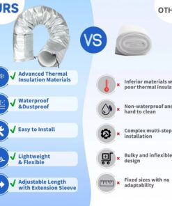 Portable Air Conditioner Hose Cover, Aluminum Foil Insulation, Expandable Dustproof Vent Pipe Sleeve, Energy Saving, Cooling Efficiency - Image 10