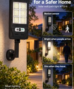 Alternative view of W755 6 Solar LED Light For Patio Yard Lighting Wholesale Supplier Powered 40W Street Remote