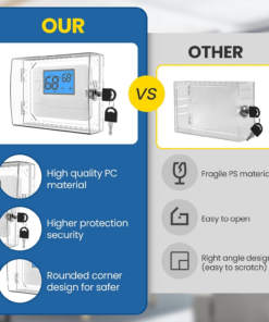 2 PCS Universal Clear Thermostat Lock Box with Key, Compatible with Most Thermostats, AC Thermostat Cover with Lock Fits Thermostats 5" H X 7" W or Smaller Thermostat on Wall - Image 3