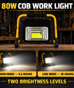 Alternative view of Solar Powered Rechargeable Waterproof COB LED Work Light 80W For Auto W744 Street Remote Control