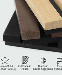 Alternative view of 2 Pack Acoustic Solid Wood Wall Panels, 94.49” X 12.6” Soundproof Wall Panels, Wood Slat Wall Panels for Wall Decor (Oak)