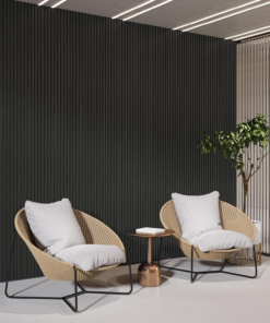 Alternative view of 2 Pack Acoustic Solid Wood Wall Panels, 94.49” X 12.6” Soundproof Wall Panels, Wood Slat Wall Panels for Wall Decor (Black)