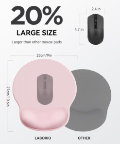 Alternative view of Mouse Pad with Wrist Rest for Desktop Large Ergonomic Mouse Mat(Light Pink)