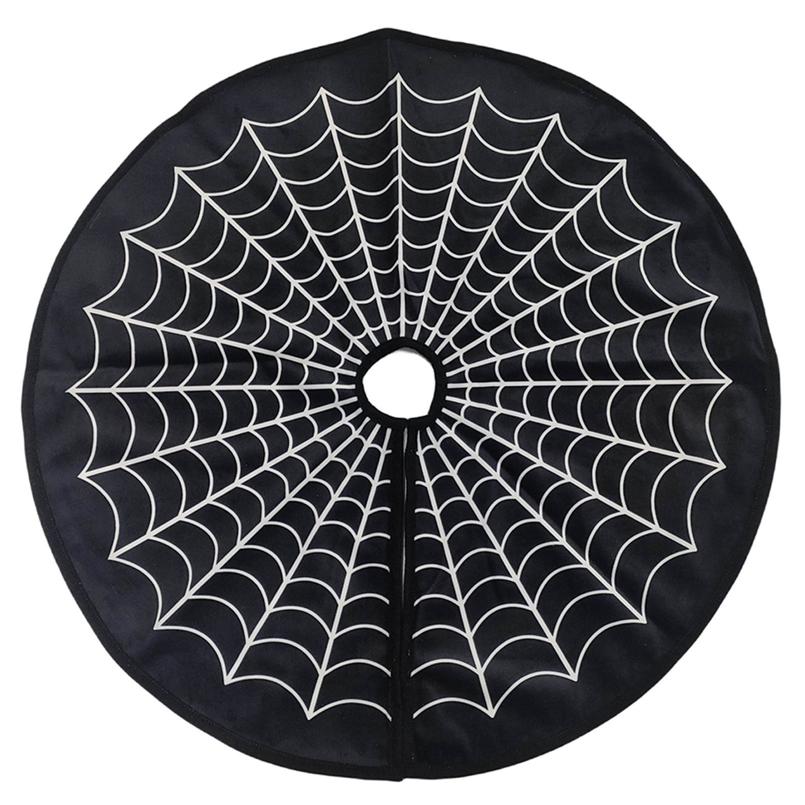 White Spiderweb Halloween Tree Skirt Decorative Floor Mat - Image 5
