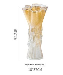 Amber Glass Hydroponic Vase Art Decor Piece - Image 6