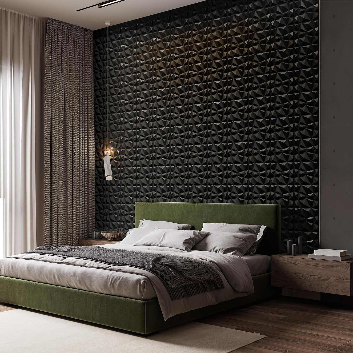 3D Wall Panels, Diamond Textured PVC Accent Wall Panels - Image 7