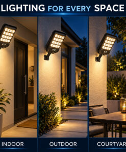 Solar Powered Motion Sensor Outdoor Light W7208 4 Black For Garden Yard Street Wall LED - Image 7
