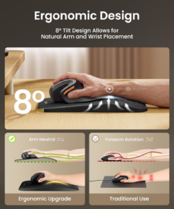 Alternative view of MP50 Ergonomic Mouse Pad with Wrist Support, Lycra Surface, Black