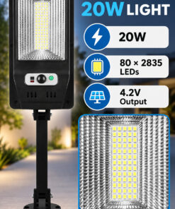Alternative view of Solar Powered Rechargeable Motion Sensor Waterproof LED Work Light 20W 1500mAh For W755 1 Street