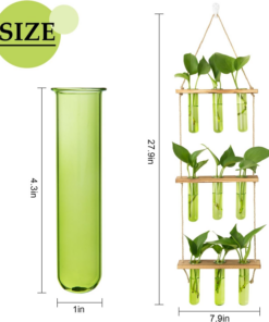 Alternative view of Wall Hanging Propagation Station with Wooden Stand Green