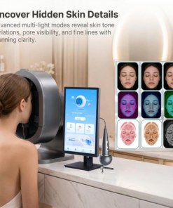 Alternative view of AI Skin Analyzer Device for Face & Scalp – Multi-Light UV and Polarized Imaging, 15.6 Inch Touchscreen, Handheld Scalp Viewer, Client Image Records, Gray