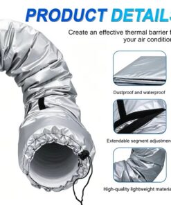 Portable Air Conditioner Hose Cover, Aluminum Foil Insulation, Expandable Dustproof Vent Pipe Sleeve, Energy Saving, Cooling Efficiency - Image 4