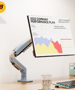 F80-XV Gray Computer Monitor Bracket Robotic Arm