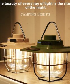Vintage Outdoor Camping Lantern, Portable Kerosene Lamp Style Light, Smart Rechargeable Handheld Lamp, LED Tent Light