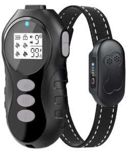 Dog Shock Collar With Remote Control, IXP7 Waterproof Dog Training Collar Shock Collar For Dogs 15-120lbs, Waterproof Collar, Rechargeable, 4 Training Modes, Security Lock, Long Battery Life