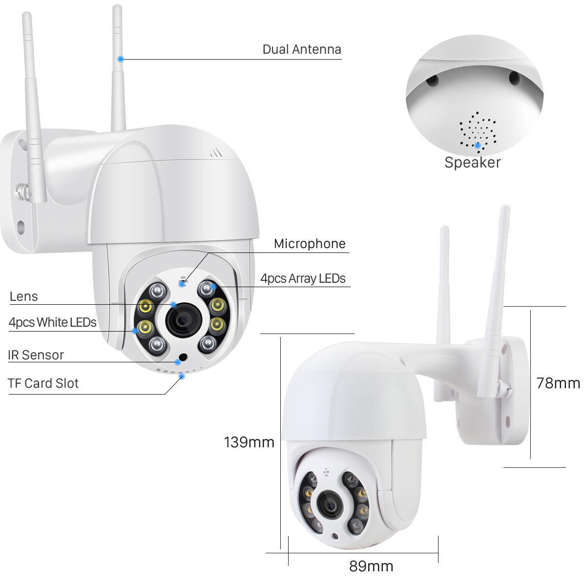 Wireless WiFi Surveillance Camera Dual Light Source AI Smart - Image 7