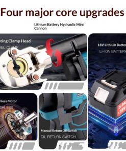 Lithium-ion Hydraulic Crimper Electrically Rechargeable Wire Crimping Tool - Image 4