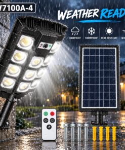Solar Powered Rechargeable Motion Sensor LED Work Light 3000mAh For Auto W7101A 5 Battery Street - Image 6