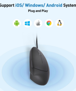 Wired Ergonomic Mouse, USB Wired Vertical Mouse with 800/1200/1600 Adjustable DPI, 6 Buttons Ergonomic Mouse for Laptop/Pc/Desktop-Black - Image 5