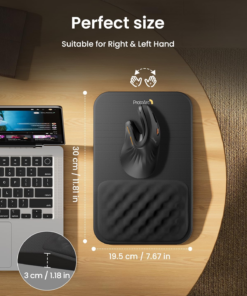 MP50 Ergonomic Mouse Pad with Wrist Support, Lycra Surface, Black - Image 8