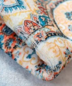 Persian-style Faux Cashmere Washable Floor Mat - Image 4