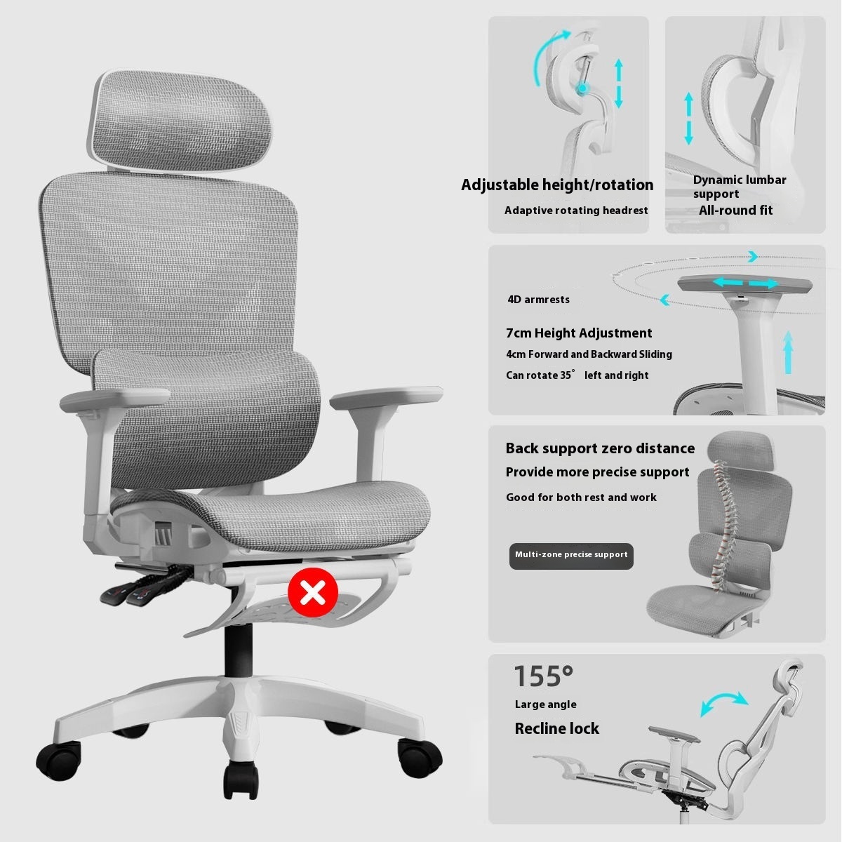 Boys And Girls Bedroom Office Ergonomic Long-sitting Comfortable Home Gaming Chair - Image 9