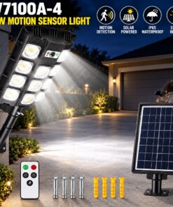 Alternative view of Solar Powered Rechargeable Motion Sensor LED Work Light 3000mAh For Auto W7101A 5 Battery Street