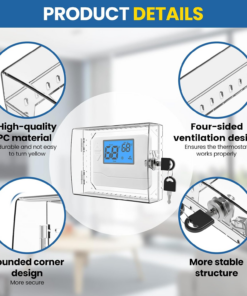 2 PCS Universal Clear Thermostat Lock Box with Key, Compatible with Most Thermostats, AC Thermostat Cover with Lock Fits Thermostats 5" H X 7" W or Smaller Thermostat on Wall - Image 5
