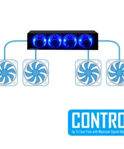 Fan Speed Controller 4 Channel W/ LED Controls Up To 4 Sets Of PC Computer Fans GDT Controller And CPU HDD VGA - Image 3