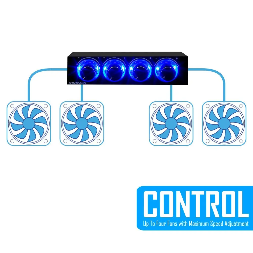 Fan Speed Controller 4 Channel W/ LED Controls Up To 4 Sets Of PC Computer Fans GDT Controller And CPU HDD VGA - Image 3