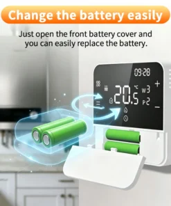 Alternative view of Programmable Thermostat For Gas Boiler / Water Heating Battery Power Digital Heating Thermostat Controller 2-Wire Wall Mount