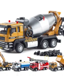 Cement Mixer Transport Truck Sounds & Light Pull Back Car Simulation Diecast & Toy Vehicles 1:50 Alloy Model Holiday Gifts