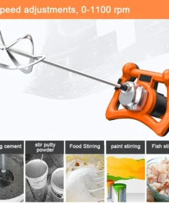 3000W/2800W Electric Cement Mixer 220V 6 Speed Handheld Industrial Mortar Plaster Paint Putty Powder Coating Mixing Machine - Image 5